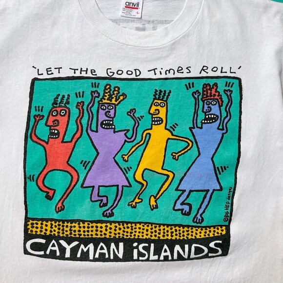 90s vintage Big Hed Designs T-shirt Let The Good Times Roll Single Stitch Art. - Picture 3 of 7